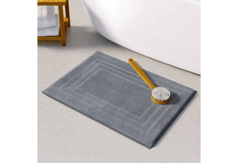 CLASS HOME COLLECTION Duschmatte 2er-Pack Frottee Duschvorleger 50x70 cm, frottee, weich, anschmiegsam, saugfähig, strapazierfähig, beidseitig nutzbar, rutschfest, flauschig, Schnelltrocknend, Hautfreundlich, Farbbeständig, Baumwolle, rechteck, 50x70 cm von CLASS HOME COLLECTION
