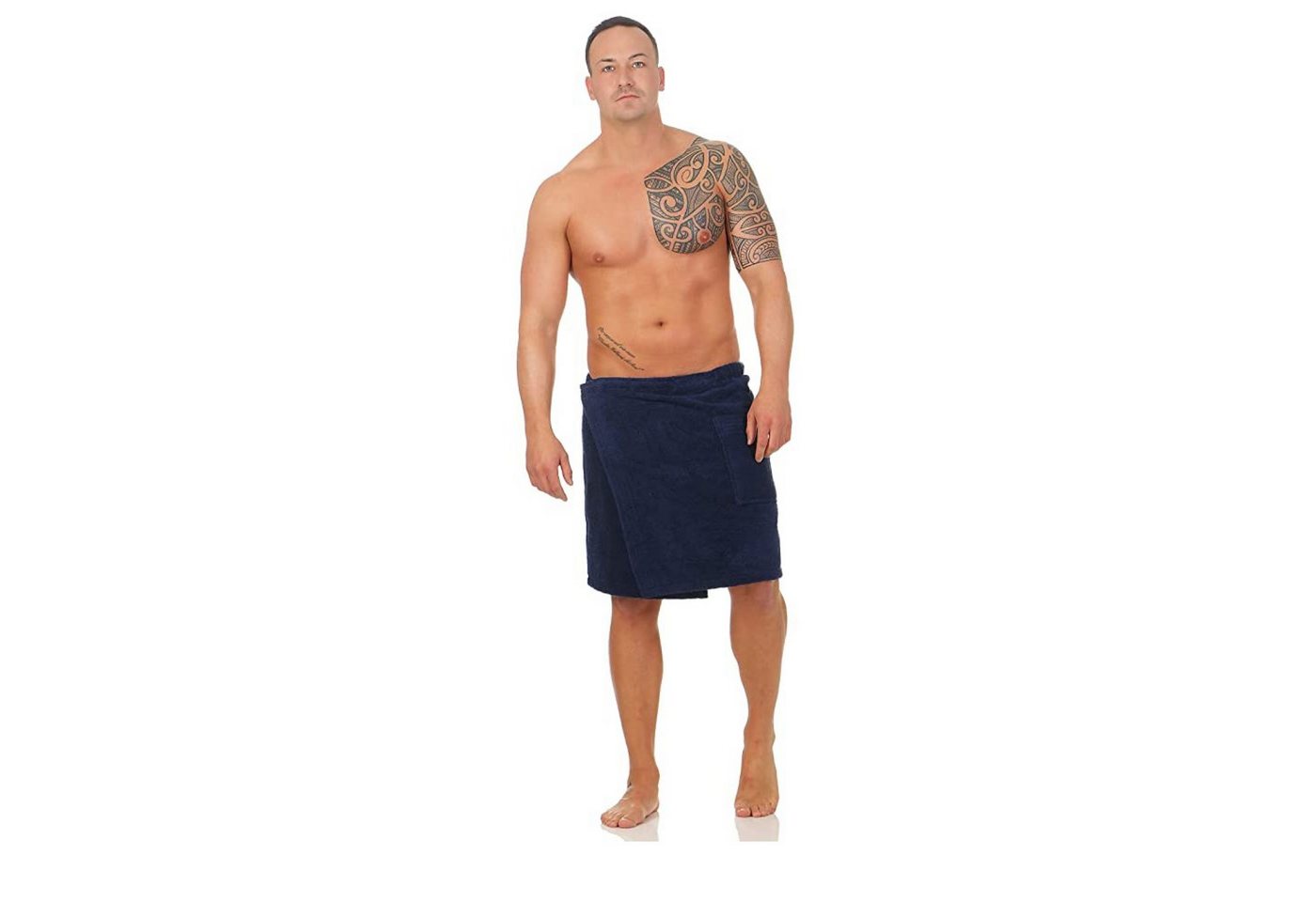 CLASS HOME COLLECTION Saunatuch Herren Frottee Saunakilt Saunatuch Klettverschluss Sarong 50 x 136 cm, 100% Baumwolle (1-St), mit Klettverschluss von CLASS HOME COLLECTION