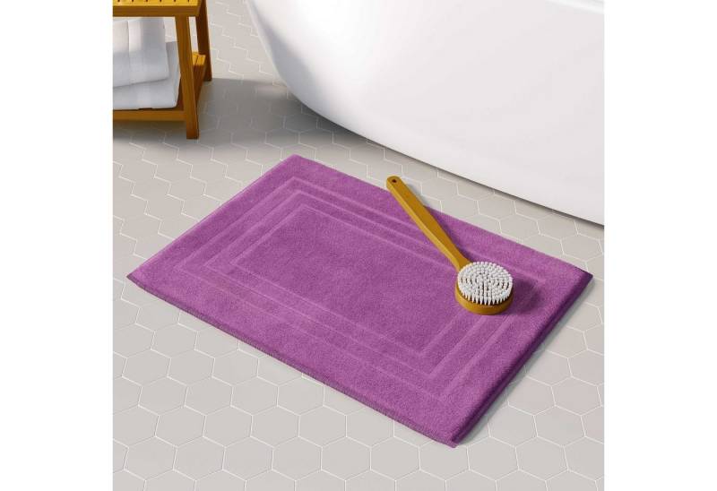 CLASS HOME COLLECTION Duschmatte 2er-Pack Frottee Duschvorleger 50x70 cm, frottee, weich, anschmiegsam, saugfähig, strapazierfähig, beidseitig nutzbar, rutschfest, flauschig, Schnelltrocknend, Hautfreundlich, Farbbeständig, Baumwolle, rechteck, 50x70 cm von CLASS HOME COLLECTION