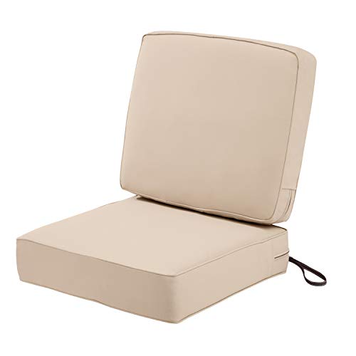 CLASSIC ACCESSORIES Montlake FadeSafe Terrassenkissen 23" w x 23" d (seat), 21" w x 20" h (Back) Antik Beige von CLASSIC ACCESSORIES