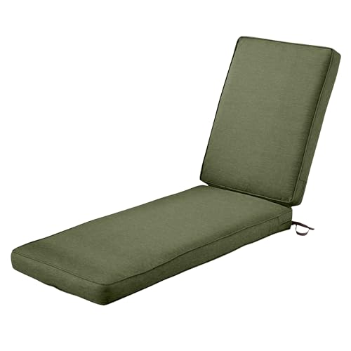 CLASSIC ACCESSORIES Montlake Water-Resistant 80 x 26 x 3 Inch Patio Chaise Lounge Cushion, Heather Fern Green von CLASSIC ACCESSORIES