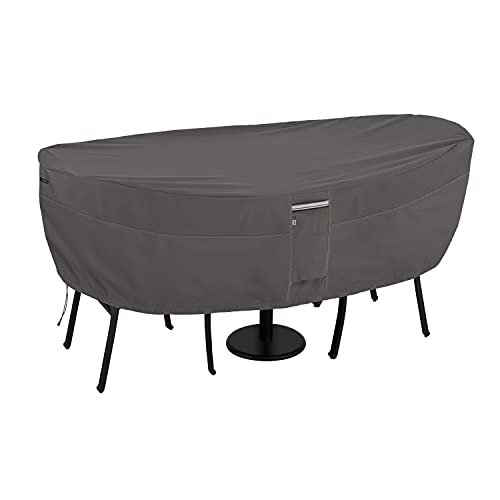 CLASSIC ACCESSORIES Ravenna Wasserabweisende Abdeckung für Bistro-Terrassentisch und Stuhl, rund, 76,2 cm, für Tisch und Stuhl von CLASSIC ACCESSORIES