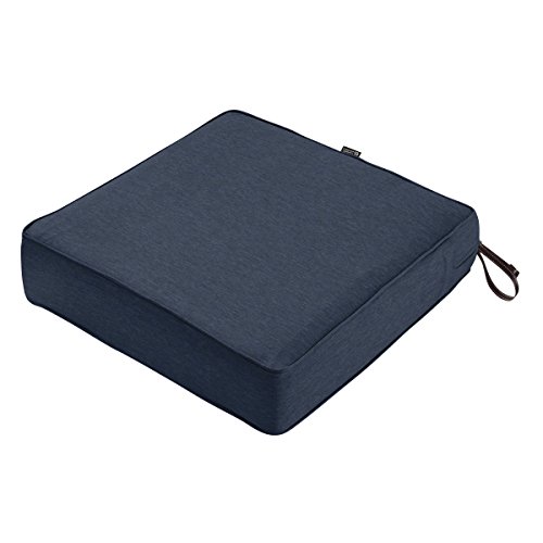 Classic Accessories Montlake FadeSafe Wasserabweisend 63,3 x 63,3 x 12,7 cm Quadratisches Outdoor-Sitzkissen, Terrassenmöbel Stuhlkissen, Heather Indigo Blue Outdoor Kissenbezug von CLASSIC ACCESSORIES