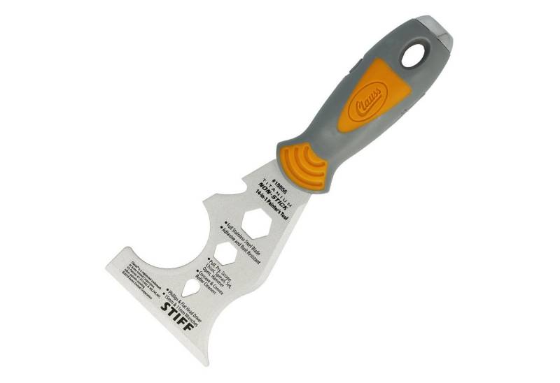 CLAUSS Multifunktionsspachtel Profi Spachtel 14-in-1 Malerwerkzeug Antihaft Titanium mit Softgrip Titanium Antihaftbeschichtung von CLAUSS
