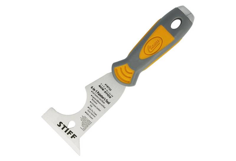 CLAUSS Multifunktionsspachtel Profi Spachtel 6-in-1 Malerwerkzeug Antihaft Titanium mit Softgrip Titanium Bonded Edelstahlklinge von CLAUSS