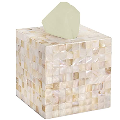 CLAYNIX Taschentuchbox-Abdeckung – Mosaik Perlmutt Inlay Cube – Serviettenhalter quadratisch – Toilettenpapieraufbewahrung – dekorativer Organizer für Badezimmer, Waschtisch, Arbeitsplatte, CLAYNIX Taschentuchbox-Abdeckung – Mosaik Perlmutt Inlay Cube – Serviettenhalter quadratisch – Toilettenpapieraufbewahrung – dekorativer Organizer für Badezimmer, Waschtisch, Arbeitsplatte, von CLAYNIX