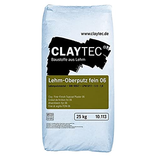 CLAYTEC Lehmoberputz fein 06 Sackware trocken von CLAYTEC