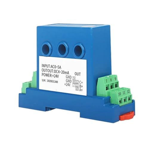 CLBSWYEJK 4-20 mA 3-Phasen-Wechselstromsensor 0-20 mA 0-10 V 0-5 V Ausgangsstromwandler 3 × AC 0-50 A Wechselstromsender(0-45A_8MM_DC 24V) von CLBSWYEJK