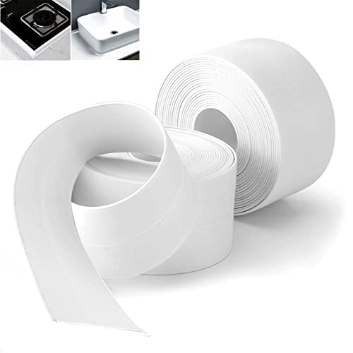 DSITNDAM 2 Stück Wasserdichtes Dichtungsband,Weißer Selbstklebender Silikon-Zierstreifen,Wannendichtband,Weichsockelleiste Selbstklebend,Kantendekorleiste für Duschen,Ecken,Waschbecken DSITNDAM 2 Stück Wasserdichtes Dichtungsband,Weißer Selbstklebender Silikon-Zierstreifen,Wannendichtband,Weichsockelleiste Selbstklebend,Kantendekorleiste für Duschen,Ecken,Waschbecken von DSITNDAM