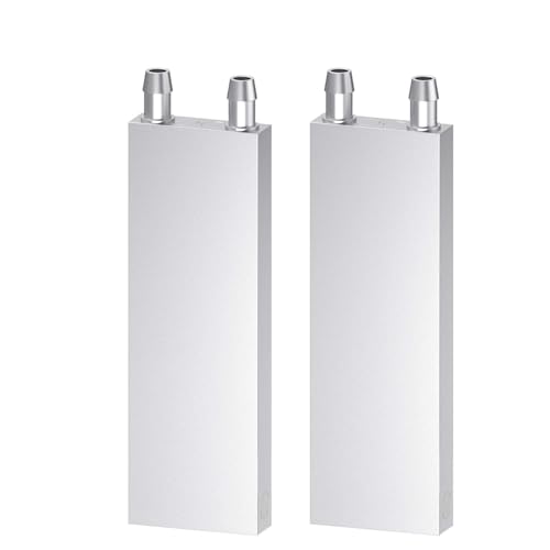 CLDIY Aluminium Wasserkühlblock, Flüssigkeitswasserkühler Kühlkörpersystem für PC Computer CPU Graphics Kühler Kühlkörper Endothermic Head Silber (40mm x 160mm x 12mm) 2 STÜCK von CLDIY