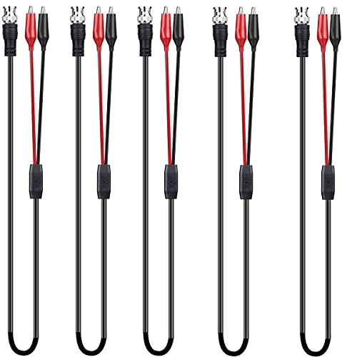 CLDIY BNC Double Alligator Clip Test Cable Probe Lead Oscilloscope Test, Oscilloscope Probes BNC to Alligator Clip 92cm/36.2in (5pcs） von CLDIY