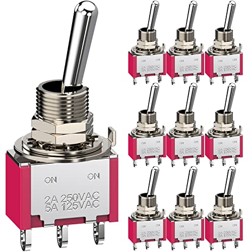CLDIY Kippschalter EIN/EIN 2 Position 3 Pin SPDT Mini Micro AC 250 V / 1,5 A 120 V / 3A 10 Stücke von CLDIY