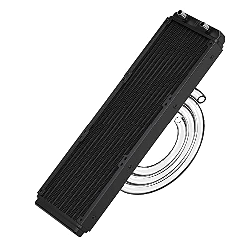 CLDIY Wasserkühlungskühler, 12-Rohr-Aluminium-Wärmetauscher-Kühler mit Rohr für PC-CPU-Computer Wasserkühlsystem DC12V 360mm von CLDIY