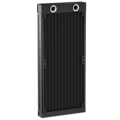 CLDIY Wasserkühlungskühler, G1 / 4-Gewinde-Heizreihenkühler 12-Rohr-Aluminium-Wärmetauscher-Kühler für PC-CPU-Computer Wasserkühlsystem DC12V 240 mm von CLDIY