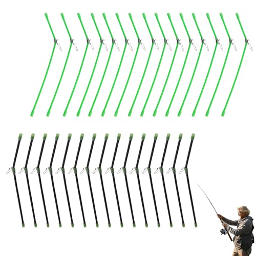 30 Stück Anti Tangle Boom Angelfutter Arm Set, PVC Material, Green & Black, 15 Stück 22cm, 15 Stück 20cm, Angeln Zubehörröhrchen Anti Tangle Stück Anti Boom– Prevents Line Tangling, Ideal for Boat von CLDURHGE