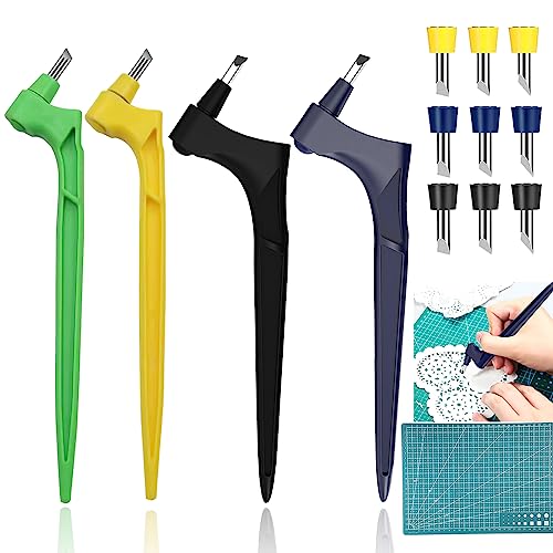 CLDURHGE 13 Stück Handwerk Schneidewerkzeuge Neue Edelstahl Bastelmesser Set 360 Grad drehbare Klingen Edelstahl Gyro Cutter astelmesser Handwerkszeug Set für Handwerk Scrapbooking Modellbau von CLDURHGE