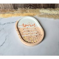 Deko & Geschenk Für Aperol-Fans | Handgemachtes Tablett I Dekotablett Schale Untersetzer Freundin Tischdeko Tray von CLDesignHandmade