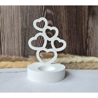 Teelichthalter Einschieber Herzen I Kerzenhalter Geschenk Deko Liebe Für Sie Rund Weiss Herz Geburtstag Hochzeit von CLDesignHandmade