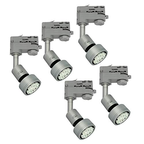 5x CLE PURI LED GU10 alugrau 3 Ph. Stromschienstrahler f. Erco Staff Lival Eutrac Global Schiene max. 50W von CLE CARDAN LIGHT EUROPE