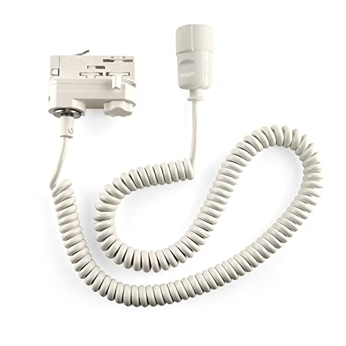 CLE 3 Phasen Adapter mit Spiralkabel und Schuko Kupplung - Kabel 3x0,75 800mm weiß von CLE CARDAN LIGHT EUROPE