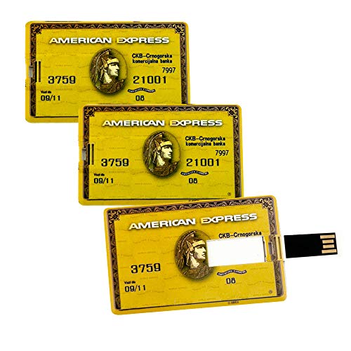 CLE CARDAN LIGHT EUROPE 3X Speicherkarte 8GB in Scheckkartenform American Express Gold USB Datenspeicher von CLE CARDAN LIGHT EUROPE