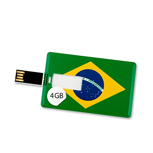 CLE CARDAN LIGHT EUROPE 4GB Speicherkarte in Scheckkartenform Flagge Brasilien USB Stick Datenspeicher von CLE CARDAN LIGHT EUROPE