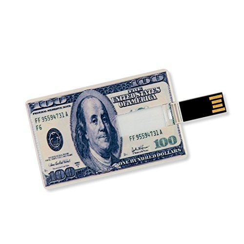 CLE CARDAN LIGHT EUROPE 8GB Speicherkarte in Scheckkartenform 100 US Dollar Note USB Stick Datenspeicher von CLE CARDAN LIGHT EUROPE