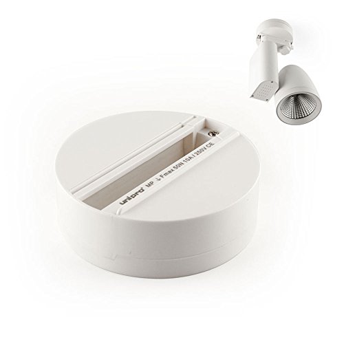 CLE Punktauslass weiß für 3 Phasen Adapter zur Wand und Deckenmontage - Monopoint Anbaudose von CLE CARDAN LIGHT EUROPE