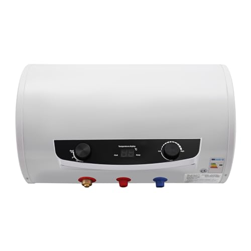 CLEADONG Elektro Warmwasserspeicher, 2KW Wandmontage Warmwasserboiler Rostfreier mit 30L Speicher IPX4 Wasserdichtes Niveau und 25-75°C Einstellbare Temperatur, 34 * 59cm, Weiß, Säule Form von CLEADONG