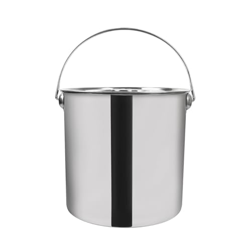 CLEADONG Lebensmittel Eimer Mit Edelstahl Deckel, 20L Edelstahleimer Metalleimer, Küchen Lebensmitteleimer, Silber Blecheimer Industrie Wassereimer Angewendet Zum Kochen, Lagerung Und Transfer von CLEADONG
