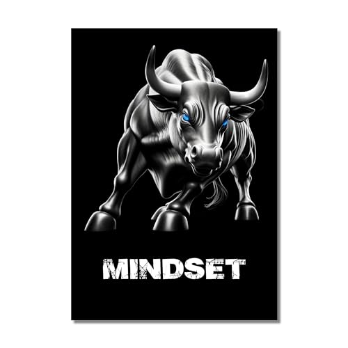 CLEAN SPORTS® Motivationsposter - Bulle mit blauen Augen für Trader und Bodybilder im Din A2 Format - Mindset- ohne Rahmen (Bulle) von CLEAN SPORTS