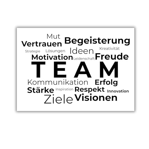 CLEAN SPORTS TEAM Poster DIN A1 & A2 – Motivationsposter Büro & Homegym – Geschenk für Kollegen, Chef, Mitarbeiter – Wanddeko mit starken Begriffen – Ohne Rahmen (Din A2) von CLEAN SPORTS