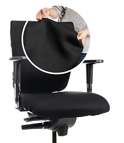 CLEANCHAIR Bürostuhlbezug für die RÜCKENLEHNE (Größe Standard) Waschbarer Bezug für Ihre Bürostuhlrückenlehne - Rückenlehnengröße ca. 40-52 cm Breite und 40-60cm Höhe - Schwarz von CLEANCHAIR