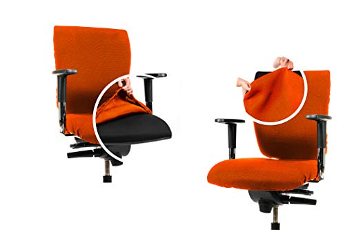 CLEANCHAIR Set: Bürostuhl 2er Überzugsset für die SITZFLÄCHE und RÜCKENLEHNE (Standard, Orange) von CLEANCHAIR