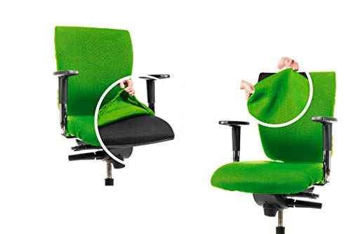 CLEANCHAIR Set: Bürostuhl 2er Überzugsset für die SITZFLÄCHE und RÜCKENLEHNE (Large, Grün) von CLEANCHAIR