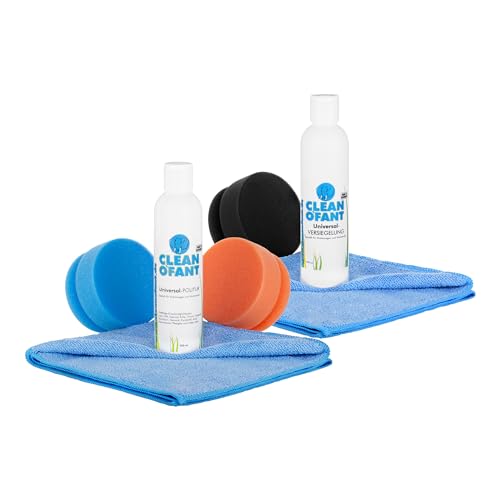 CLEANOFANT Politur & Versiegelung Set mit Zubehör | für Lack GFK Gelcoat Chrom Folie | Zum Polieren & Versiegeln von Wohnwagen Wohnmobil Caravan CLEANOFANT Politur & Versiegelung Set mit Zubehör | für Lack GFK Gelcoat Chrom Folie | Zum Polieren & Versiegeln von Wohnwagen Wohnmobil Caravan von CLEANOFANT