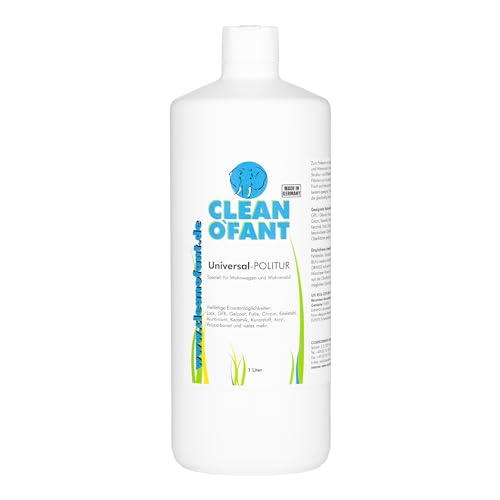 CLEANOFANT Universal-POLITUR | 1 Liter | Lack GFK Gelcoat Folie Edelstahl Chrom - für Wohnwagen Wohnmobil Caravan Boot CLEANOFANT Universal-POLITUR | 1 Liter | Lack GFK Gelcoat Folie Edelstahl Chrom - für Wohnwagen Wohnmobil Caravan Boot von CLEANOFANT