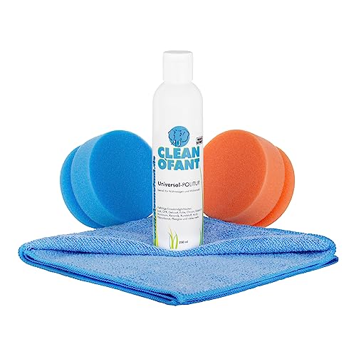CLEANOFANT Universal-POLITUR Set | Handpolitur | für Lack GFK Gelcoat Folie Edelstahl Chrom - für Wohnwagen Wohnmobil Caravan Boot CLEANOFANT Universal-POLITUR Set | Handpolitur | für Lack GFK Gelcoat Folie Edelstahl Chrom - für Wohnwagen Wohnmobil Caravan Boot von CLEANOFANT
