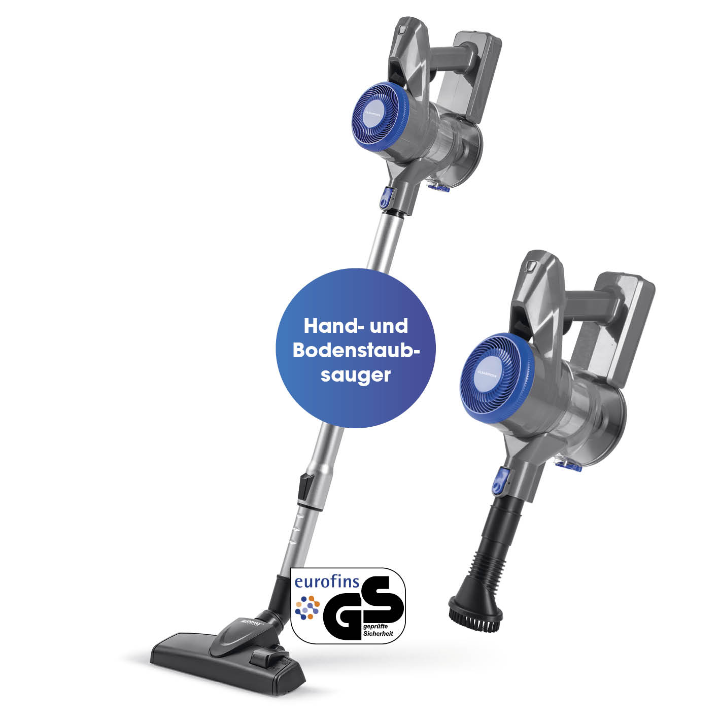 Akku-Hand- & Bodenstaubsauger - anthrazit/blau Akku-Hand- & Bodenstaubsauger - anthrazit/blau von CLEANmaxx