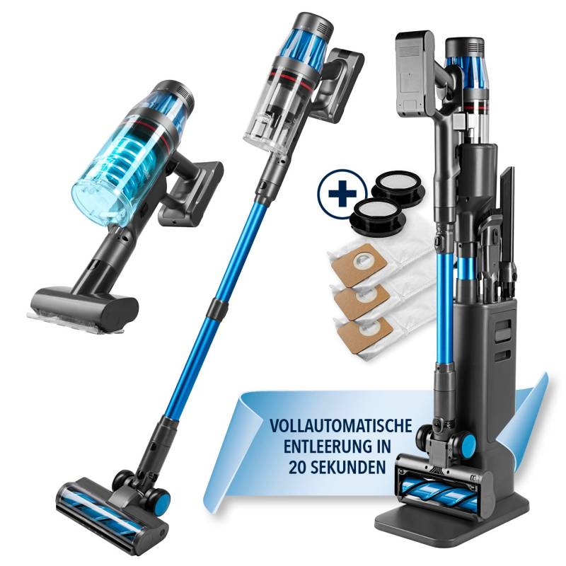 AeroTech 500 Staubsauger mit Absaugstation – Grau-Blau von CLEANmaxx