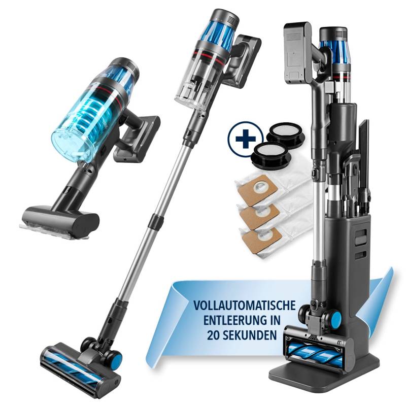 AeroTech 500 Staubsauger mit Absaugstation – Grau-Silber von CLEANmaxx