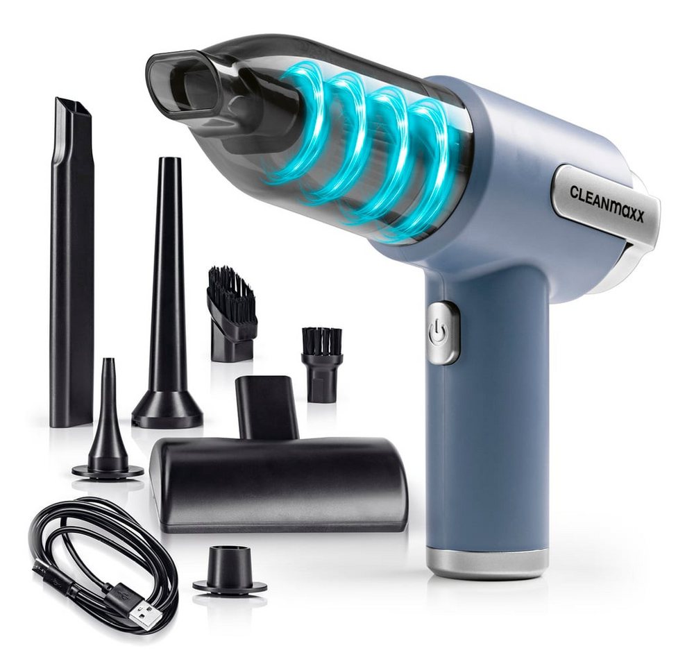CLEANmaxx Akku-Handstaubsauger 2in1-Akku-Handstaubsauger Set 9-tlg., 60 W, beutellos, 7,4V blau/silber inkl. USB-Kabel CLEANmaxx Akku-Handstaubsauger 2in1-Akku-Handstaubsauger Set 9-tlg., 60 W, beutellos, 7,4V blau/silber inkl. USB-Kabel von CLEANmaxx