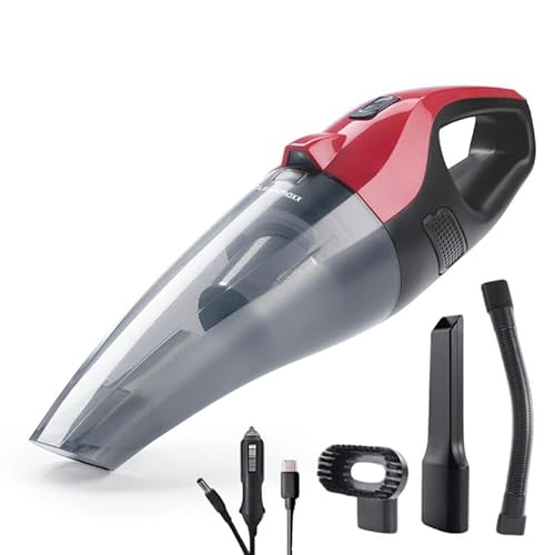 CLEANmaxx Akku Staubsauger - saugt nass & trocken | Handstaubsauger - kabellos & leistungsstark | mit 450 ml Staubbehälter | wiederaufladbar & tragbar | mit EPA-Filter & LED-Licht von CLEANmaxx