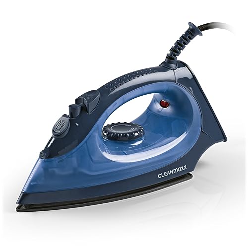 CLEANmaxx Dampfbügeleisen mit Temperatur- & Dampfregler | Geeignet zum Trocken- & Dampfbügeln | Mit vertikaler Dampffunktion für Gardinen & hängende Kleidung | Ideal für empfindliche Stoffe von CLEANmaxx