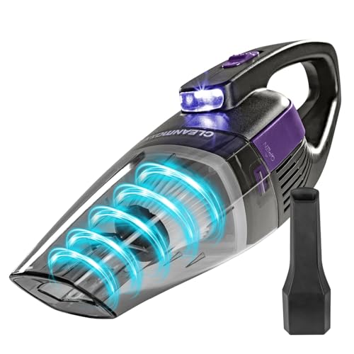 CLEANmaxx Handstaubsauger – kabellos, leistungsstarke 2000 mAh | Akku Staubsauger mit 600 ml Staubbehälter | wiederaufladbar, tragbar | Mini Staubsauger mit EPA-Filter & LED-Licht von CLEANmaxx