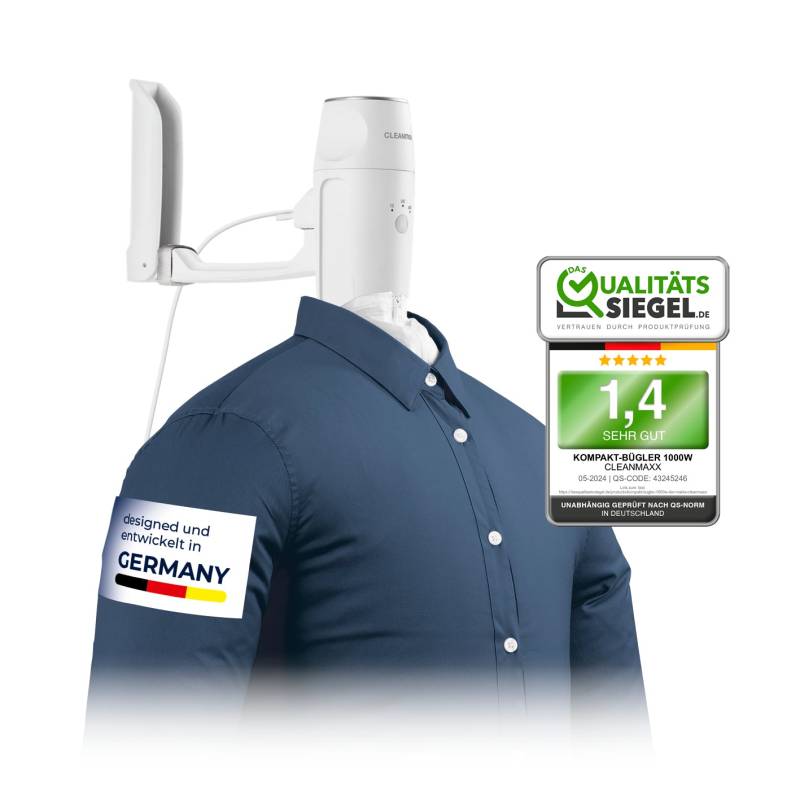 Hemden- & Blusenbügler Kompakt - weiß/silber von CLEANmaxx