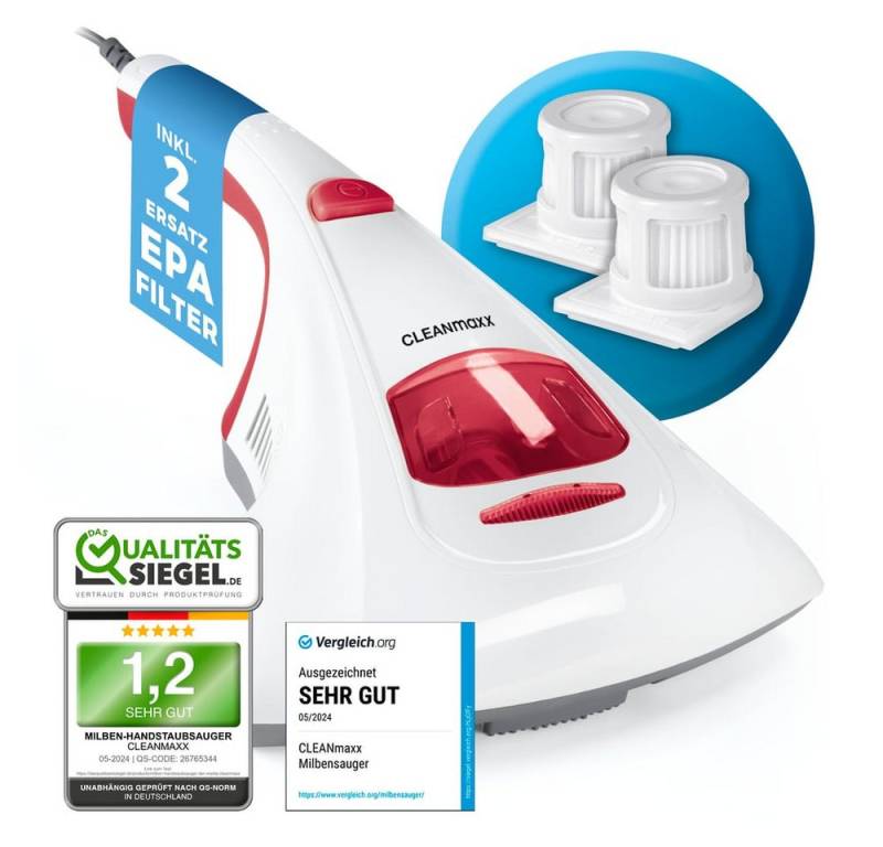 CLEANmaxx Matratzenreinigungsgerät Milbensauger, 300 W, beutellos, Effektive Allergenbekämpfung durch UV-C-Licht und Feinstaubfilter CLEANmaxx Matratzenreinigungsgerät Milbensauger, 300 W, beutellos, Effektive Allergenbekämpfung durch UV-C-Licht und Feinstaubfilter von CLEANmaxx