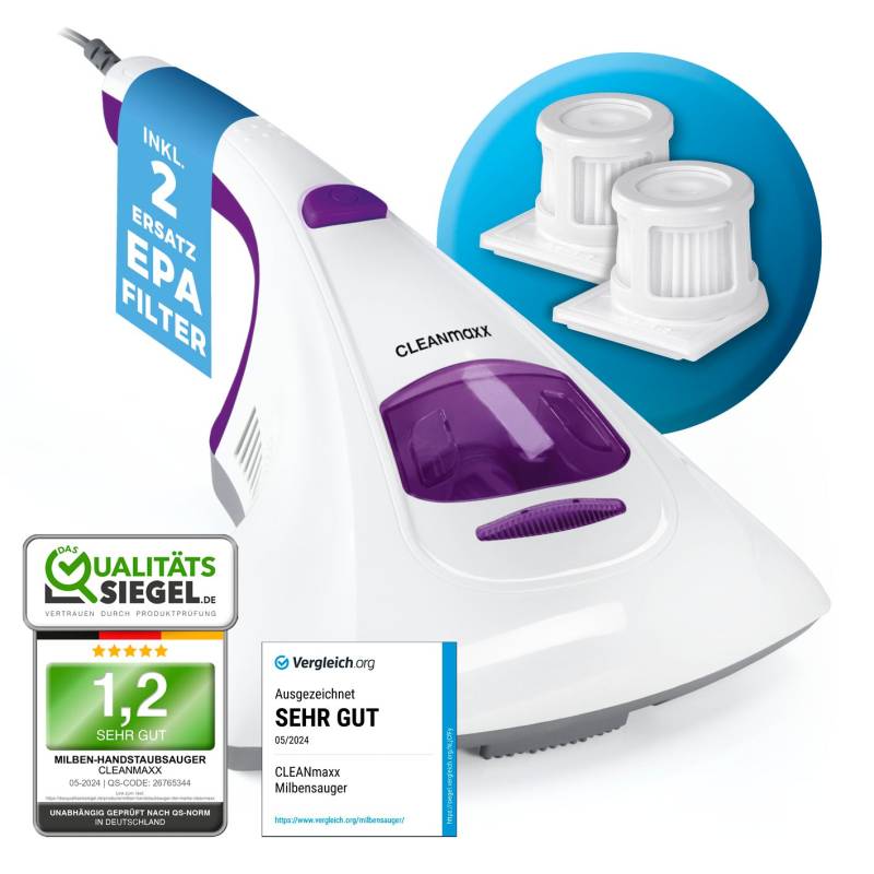 Milbensauger Vibration - Weiß/Lila von CLEANmaxx