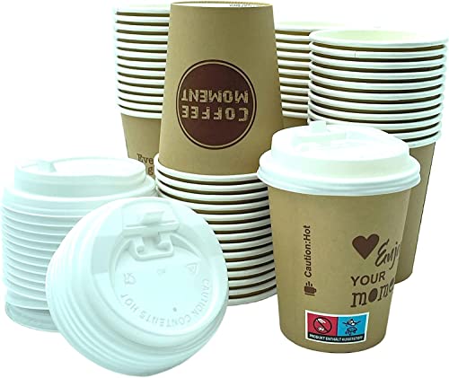 CLEARFEE Premium Einweg Kaffeebecher Pappbecher Einwegbecher 200ml 0,2l 8oz, Coffee Kaffee to go Deckel (200 Becher + 200 Deckel) von CLEARFEE
