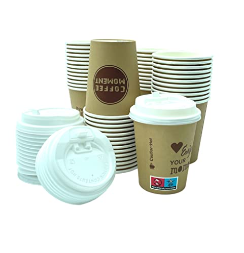 CLEARFEE Premium Einweg Kaffeebecher Pappbecher Einwegbecher 200ml 0,2l 8oz, Coffee Kaffee to go Deckel (500 Deckel) von CLEARFEE